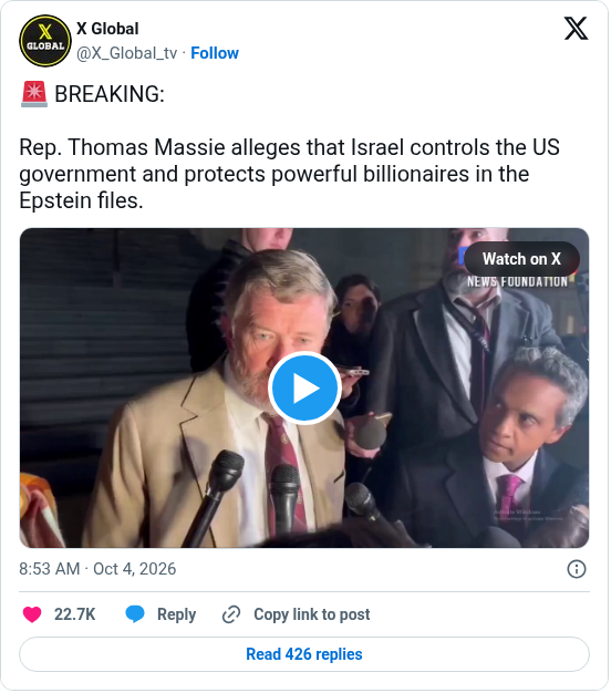 Saved copy of the post by X Global (@X_Global_tv)